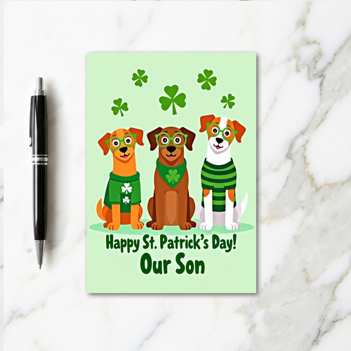 Joyful St Patricks Day Dogs Card