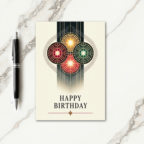 Joyful Stained Glass Birthday Card