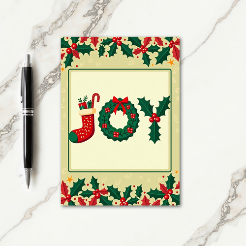 Joyful Stocking Wreath Card