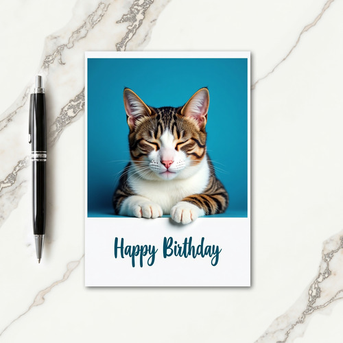 Joyful Striped Cat Card