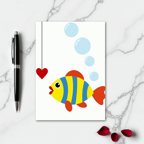 Joyful Striped Fish Heart Card
