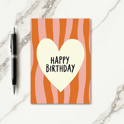 Joyful Striped Heart Card