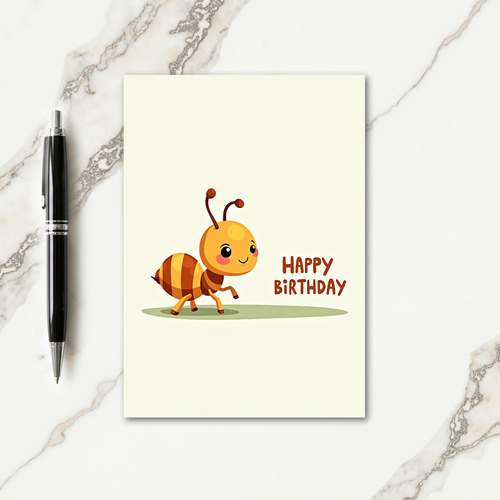 Joyful Striped Insect Birthday Card