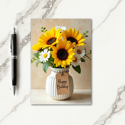 Joyful Sun Blooms Birthday Card