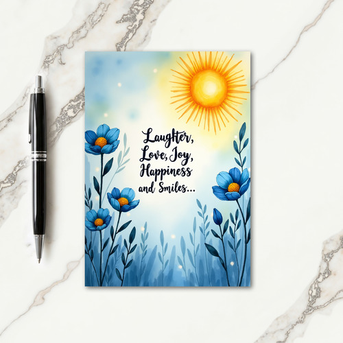 Joyful Sun Watercolor Card