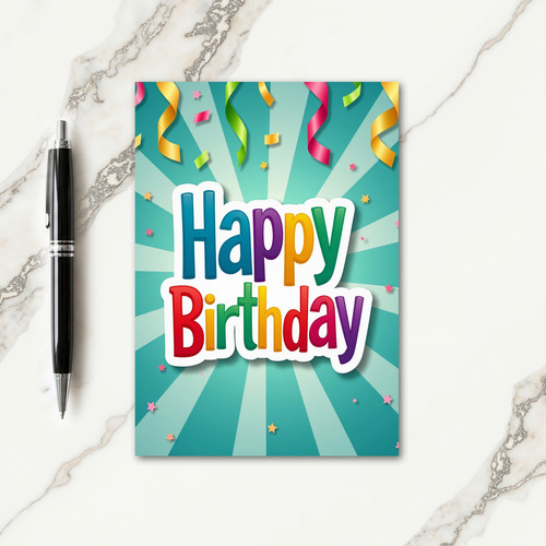 Joyful Sunburst Birthday Card