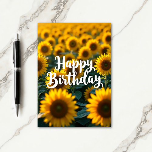 Joyful Sunflower Field Card