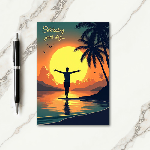 Joyful Sunset Birthday Card