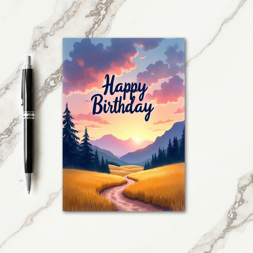 Joyful Sunset Mountain Card
