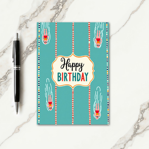 Joyful Swim Birthday Card