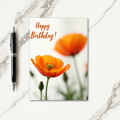 Joyful Tangerine Birthday Card