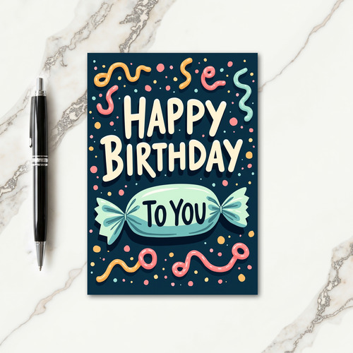 Joyful Teal Birthday Card