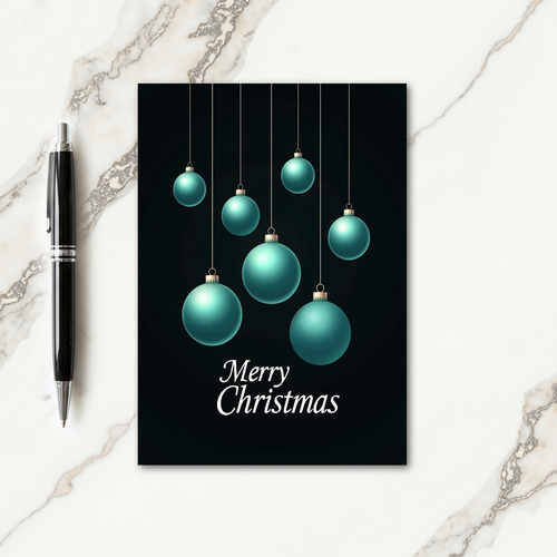 Joyful Teal Ornaments Card