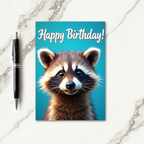 Joyful Teal Woodland Birthday Card