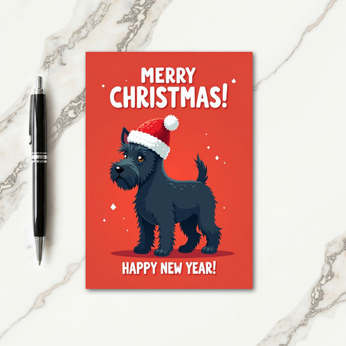 Joyful Terrier Dog Christmas Card