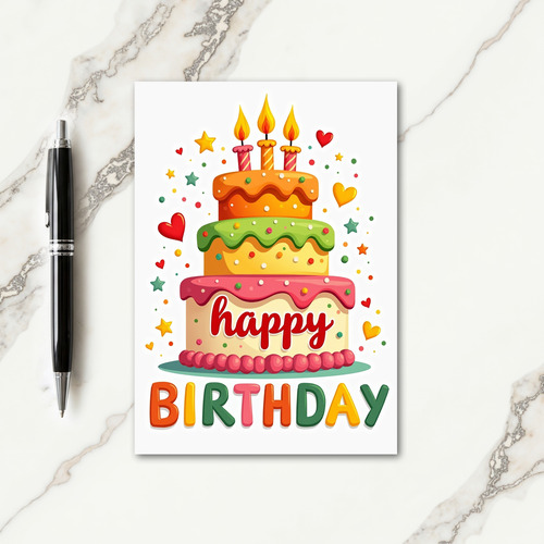 Joyful Tiered Cake Birthday Card