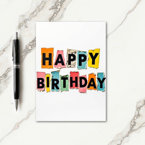 Joyful Torn Paper Card