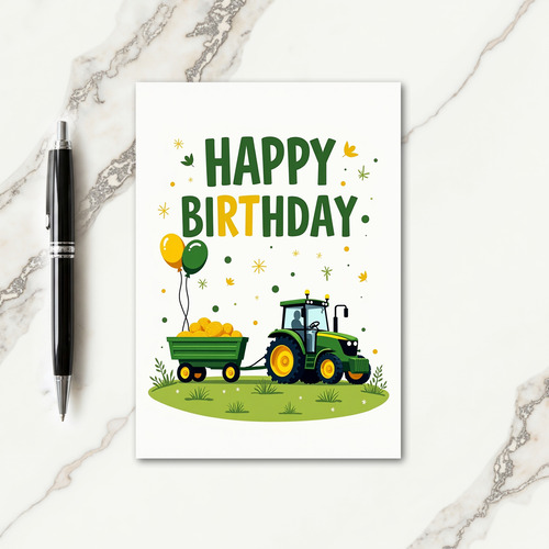 Joyful Tractor Birthday Card