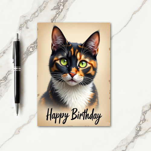 Joyful Tri Color Cat Card