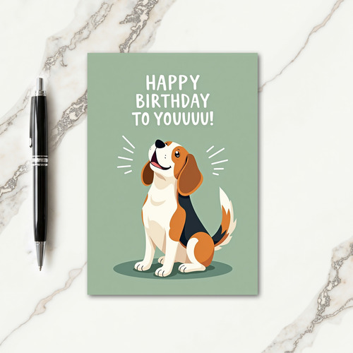Joyful Tri Color Pup Birthday Card