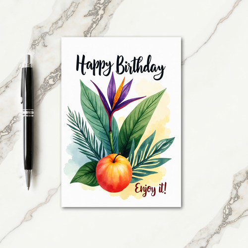 Joyful Tropical Bloom Birthday Card