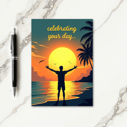Joyful Tropical Sunset Card