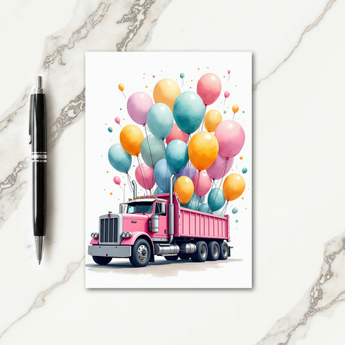 Joyful Truck Balloons Card