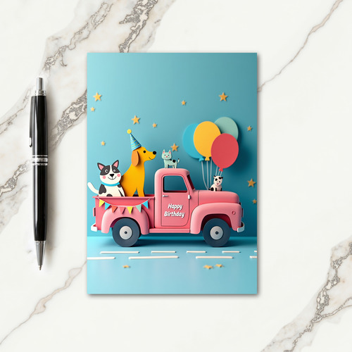 Joyful Truck Critters Card