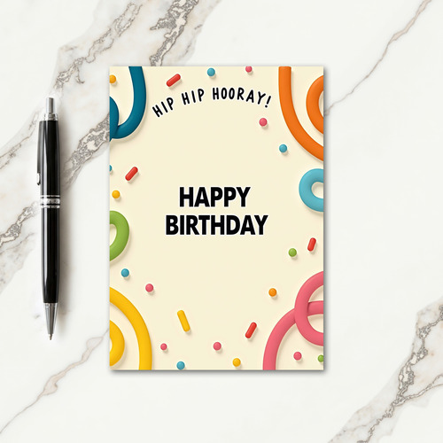 Joyful Tubular Birthday Card