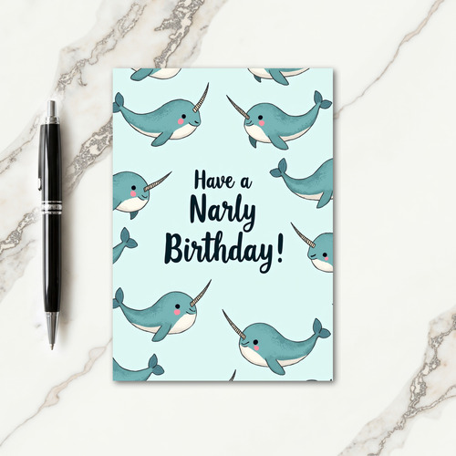 Joyful Tusked Creature Birthday Card