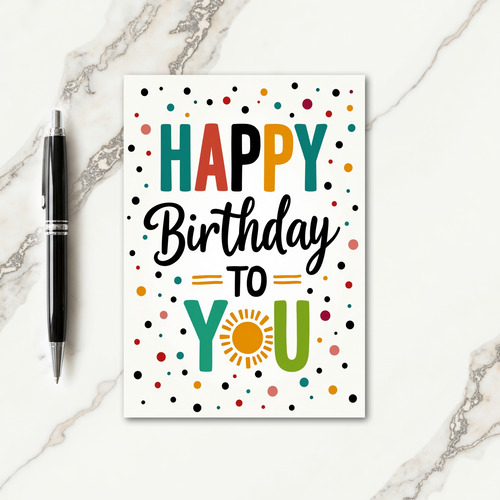 Joyful Typography Birthday Card