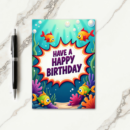 Joyful Underwater Fish Card