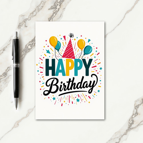 Joyful Vibrant Birthday Card