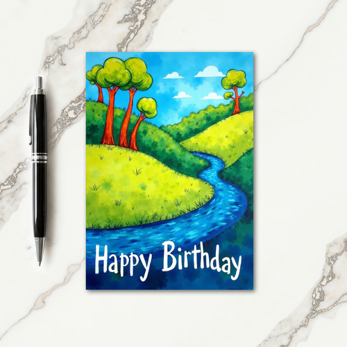 Joyful Vibrant Landscape Card