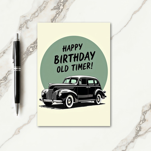 Joyful Vintage Car Card