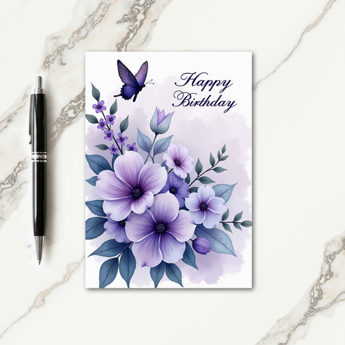 Joyful Violet Bloom Card