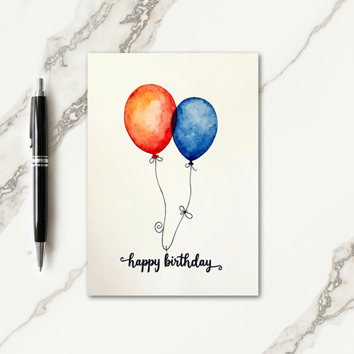 Joyful Watercolor Balloon Card