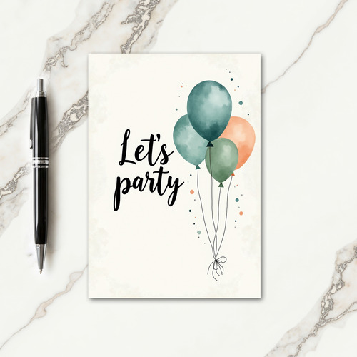 Joyful Watercolor Balloons Card