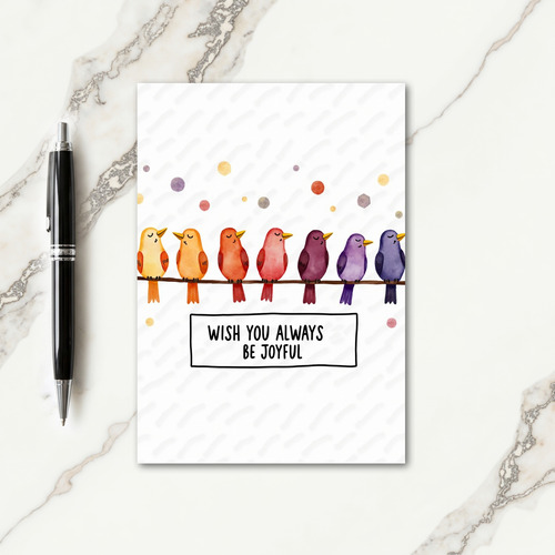 Joyful Watercolor Birds Card