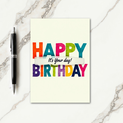 Joyful Watercolor Birthday Card