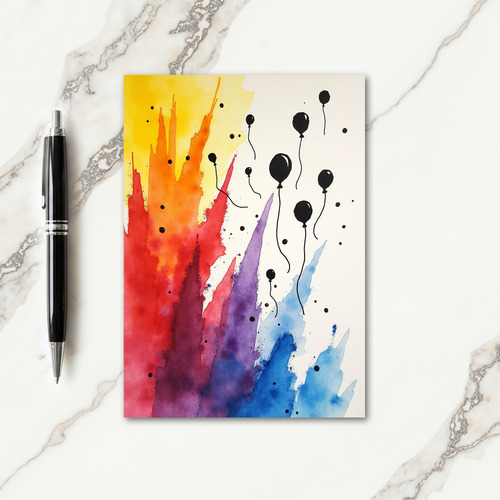 Joyful Watercolor Burst Card