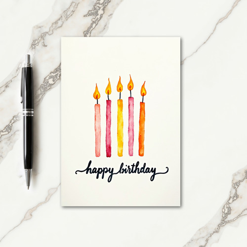 Joyful Watercolor Candle Card