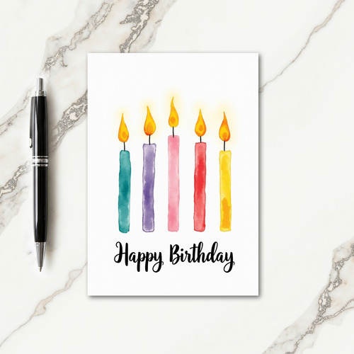 Joyful Watercolor Candles Card