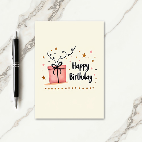 Joyful Watercolor Gift Box Card