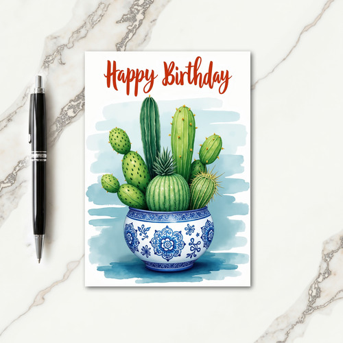 Joyful Watercolor Succulent Card