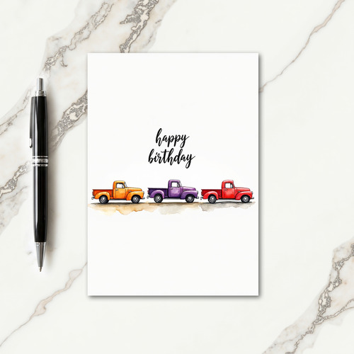 Joyful Watercolor Vehicle Card