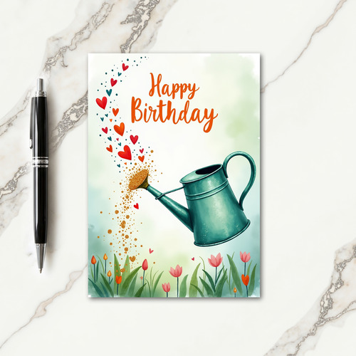 Joyful Watering Can Birthday Card