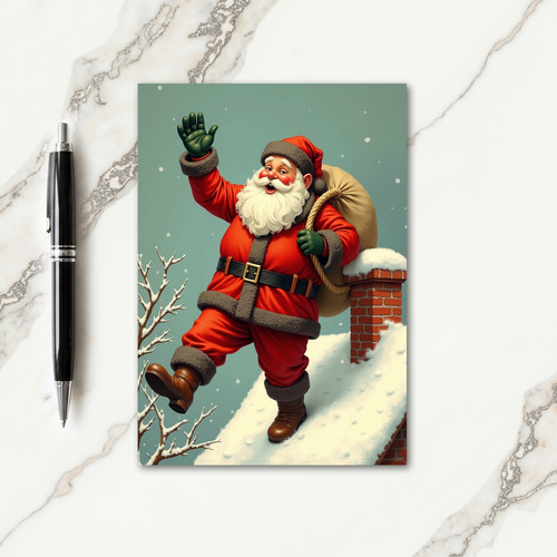 Joyful Waving Figure Christmas Card