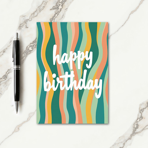 Joyful Wavy Birthday Card