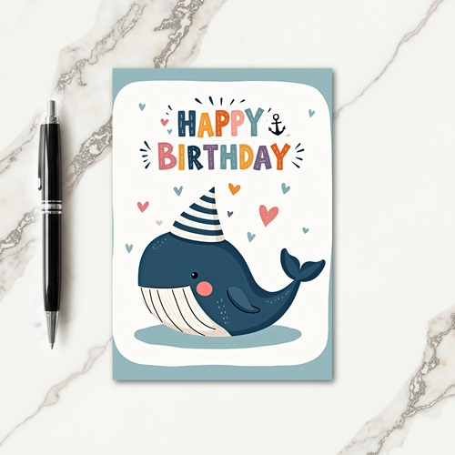 Joyful Whale Birthday Card